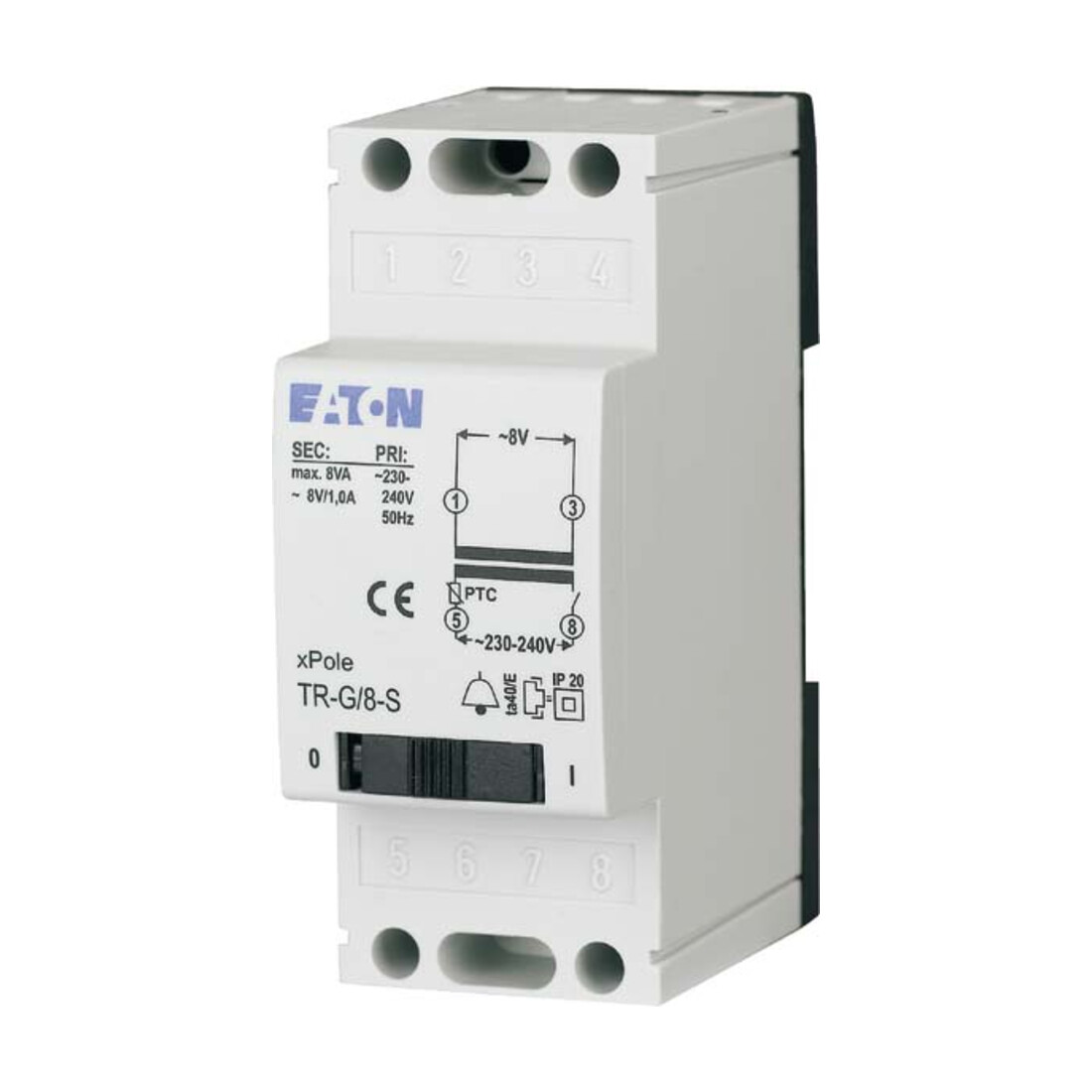 Eaton Klingeltransformator 4-8-12V/2A TR-G3/18