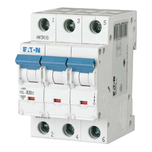 Eaton LS-Schalter m.Beschrift. B 20A, 3p PXL-B20/3