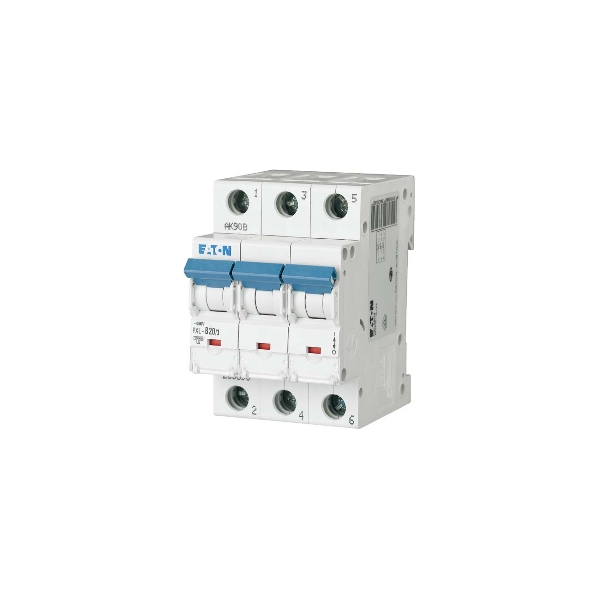 Eaton LS-Schalter m.Beschrift. B 20A, 3p PXL-B20/3