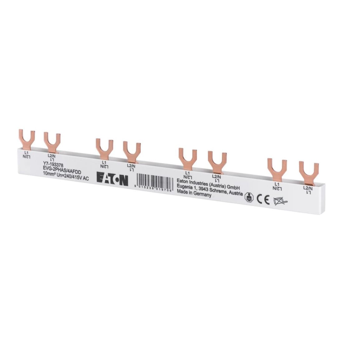 Eaton Phasenschiene Busbar 10mm² 50A 690VAC/DC EVG-2PHAS/4AFDD