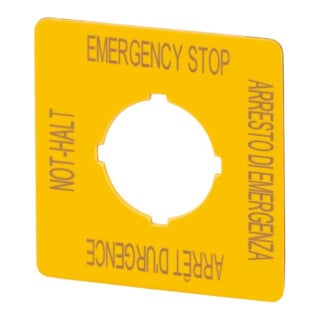 Eaton Plaque (Arrêt d'urgence) jaune, HxI=50x50mm M22-XYK11