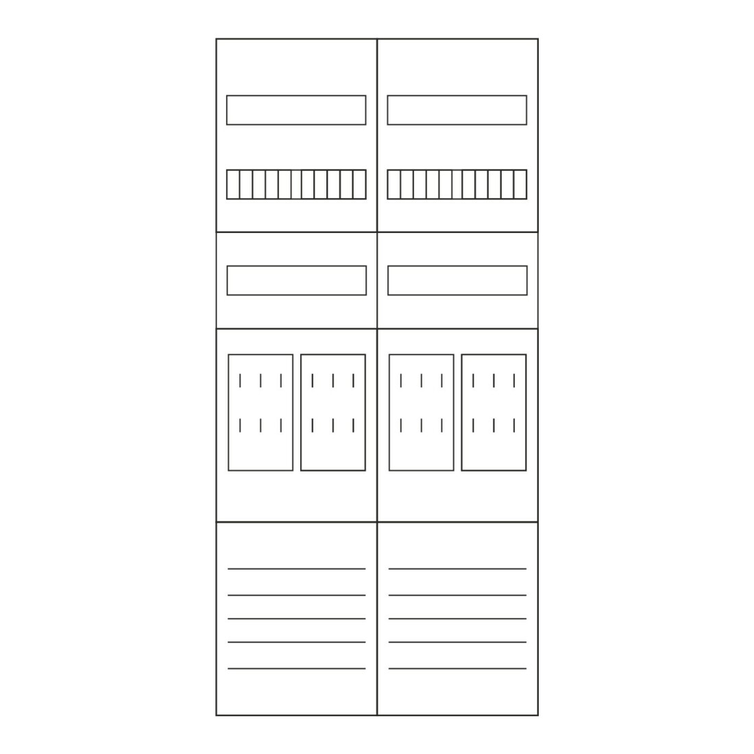 Eaton Tableau de comptage 1050 mm, 4ZP, 5 pôles ZSD-Z27B0019