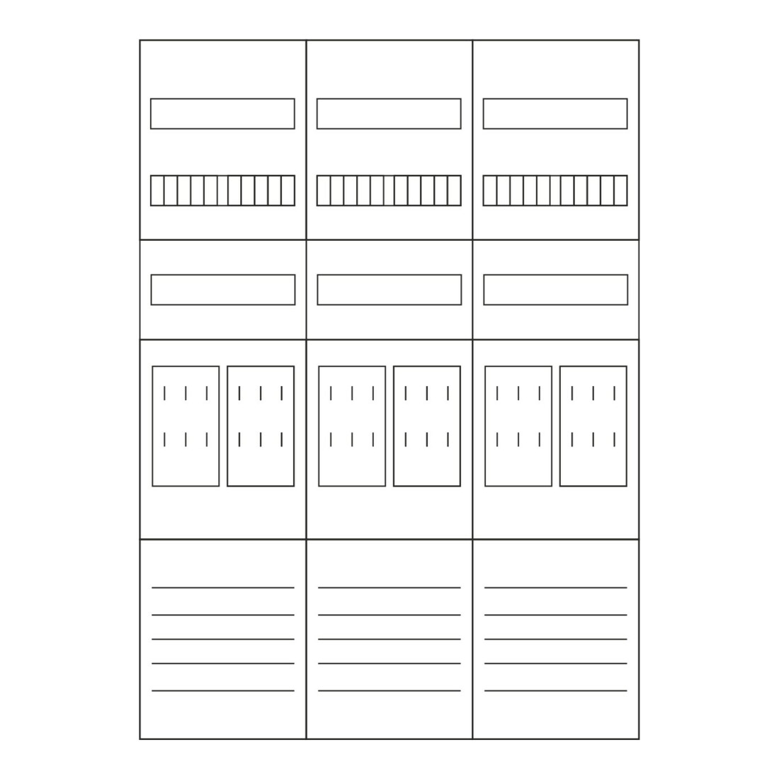 Eaton Tableau de comptage 1050 mm, 6ZP, 5 pôles ZSD-Z37B0022