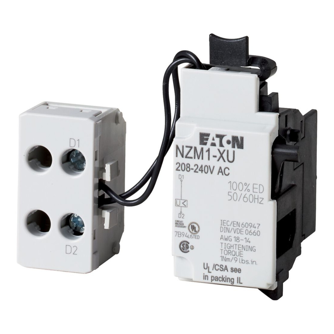 Eaton Unterspannungsauslöser m.seitl.Kl.-böckchen NZM1-XU24DC