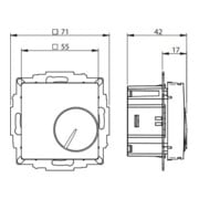 Eberle Controls Régulateur d’ambiance encastré 5-30 °C AC230V 1 contact normalement ouvert UTE 1015-RAL9010-G55-5