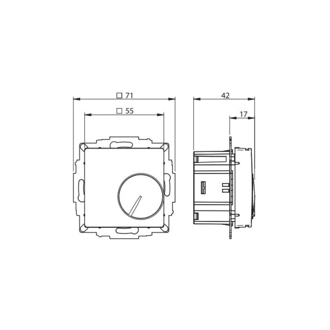 Eberle Controls Régulateur d’ambiance encastré 5-30°C AC230V 1 inverseur UTE 1031-RAL9010-G55