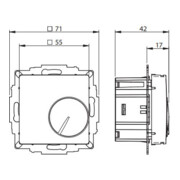 Eberle Controls Régulateur d’ambiance encastré 5-30°C AC230V Sortie Triac UTE 2500-RAL9010-G55-5