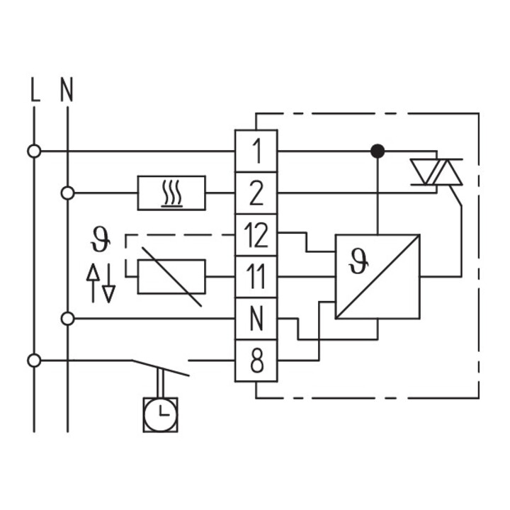 Eberle Controls Régulateur de température ambiante 230VAC, 50/60Hz RTRt-E 52580