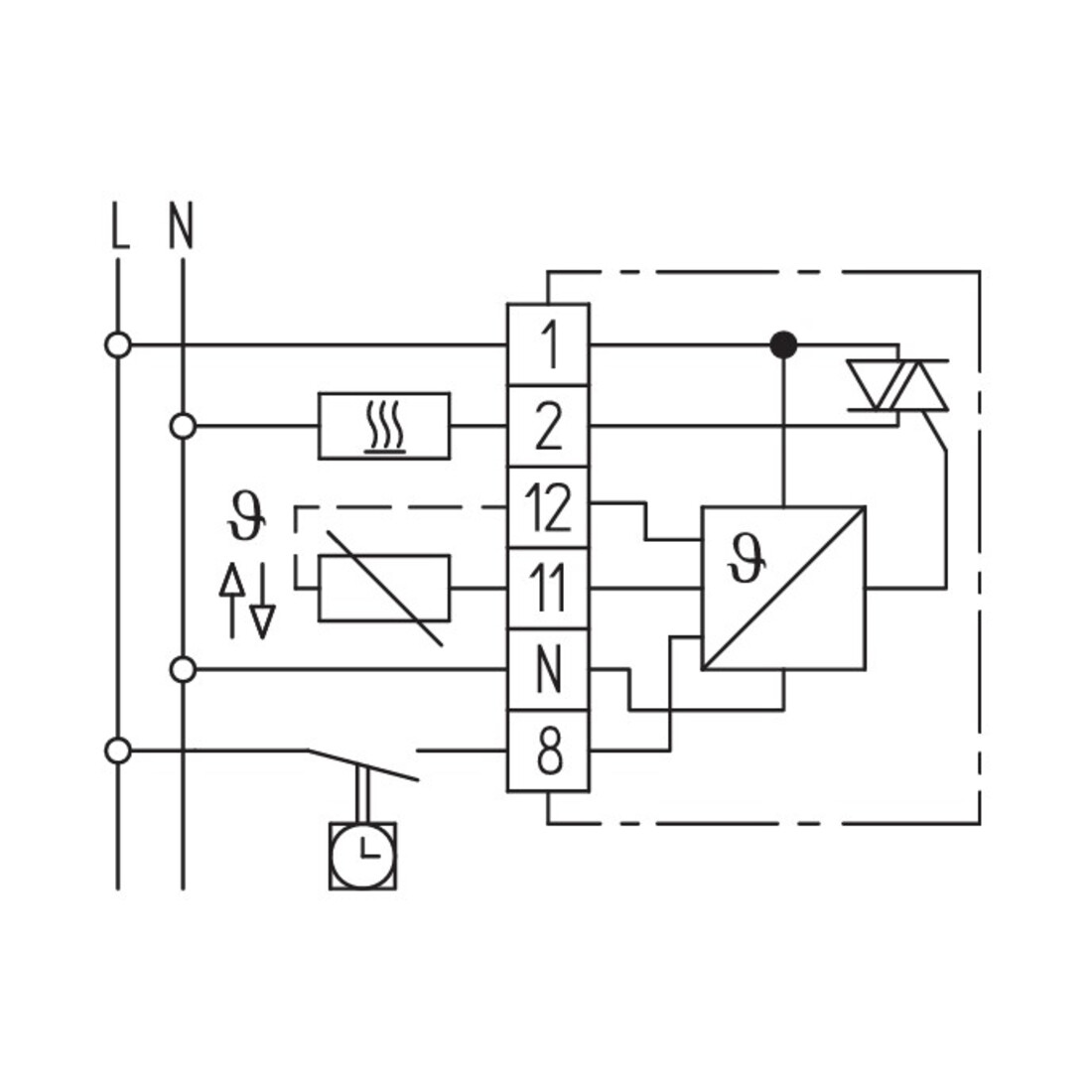 Eberle Controls Régulateur de température ambiante 230VAC, 50/60Hz RTRt-E 52580