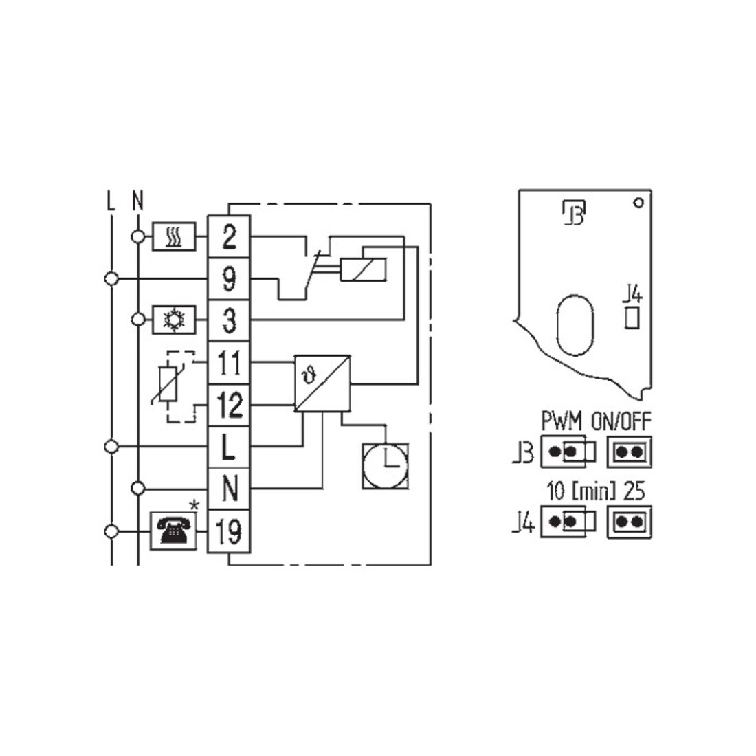Eberle Controls Régulateur horaire avec programme hebdomadaire easy 3 SW