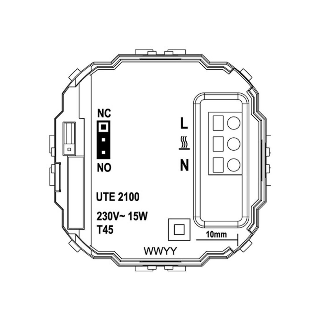 Eberle Controls Régulateur mural 5-30°C AC230V sortie Triac UTE 2100-RAL9010-G55