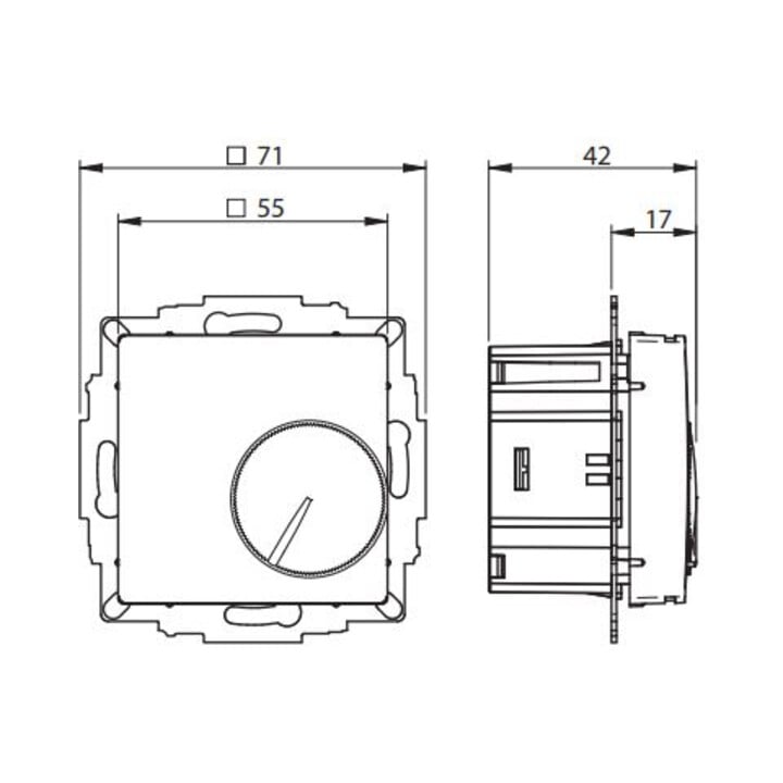 Eberle Controls Régulateur mural 5-30°C AC230V sortie Triac UTE 2100-RAL9010-G55