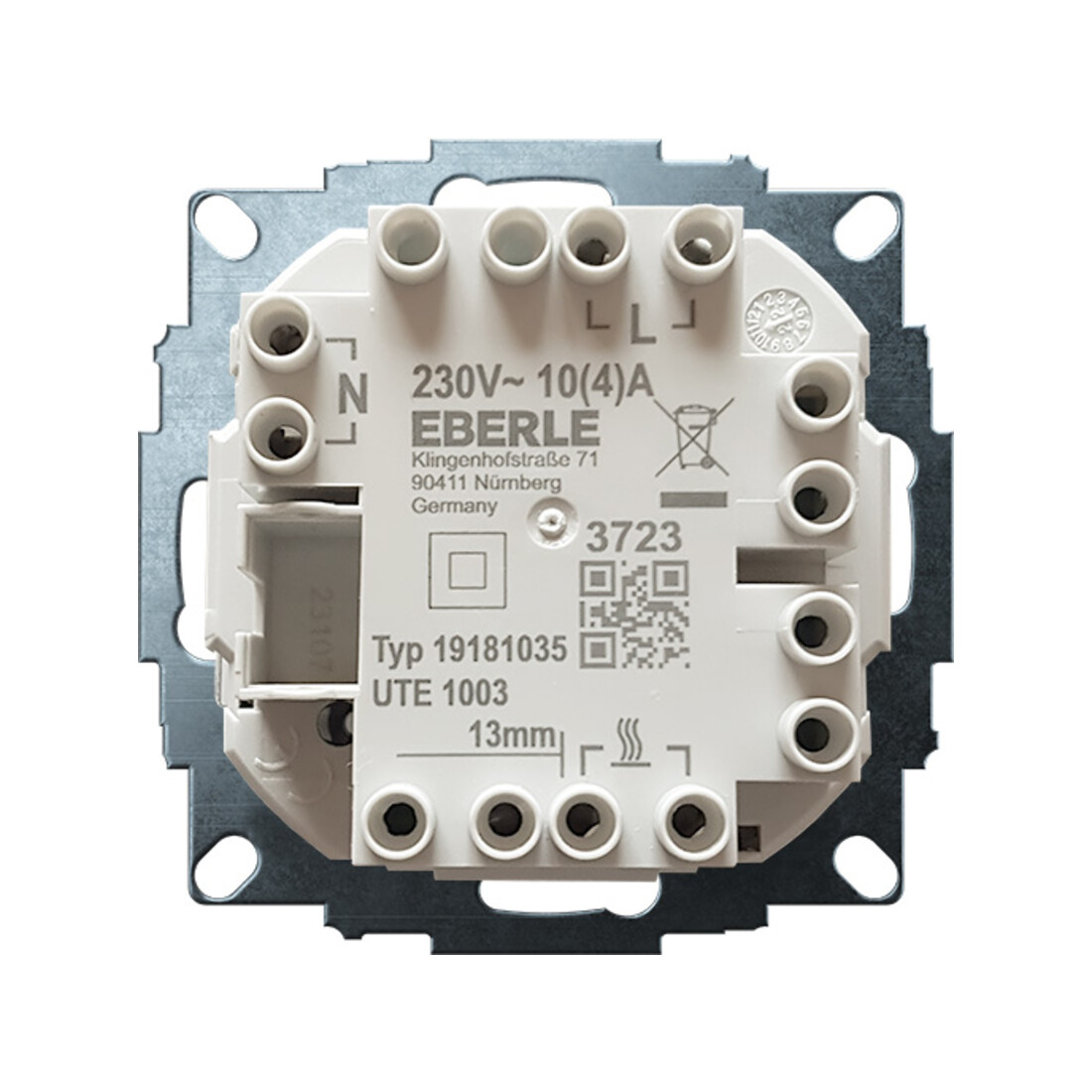 Eberle Controls UP-Raumregler 5-30C AC230V 1Öffner UTE 1003-RAL9010-G55