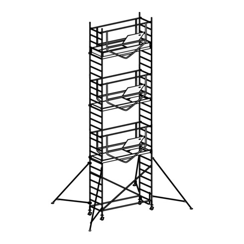 Échafaudage roulant ADVANCED SAFE-T avec stabilisateurs, module 1+2+3+KIT Hymer