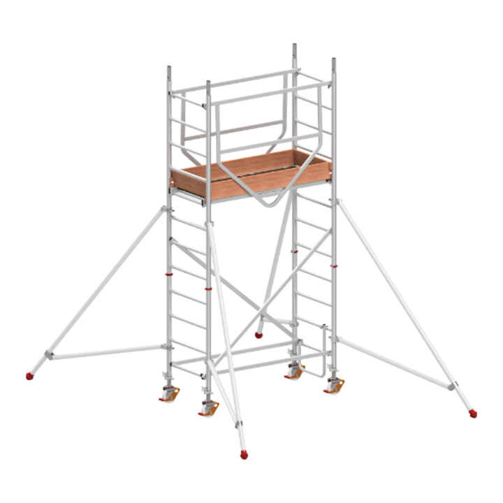 Échafaudage roulant ADVANCED SAFE-T avec stabilisateurs, module 1+KIT+kit de stabilisateurs Hymer