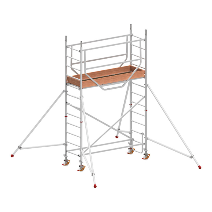 Échafaudage roulant ADVANCED SAFE-T avec stabilisateurs, module 1+KIT+kit de stabilisateurs Hymer
