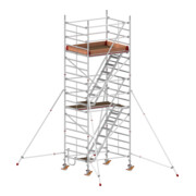 Échafaudage roulant avec escaliers intérieurs et stabilisateurs, hauteur de portée 6,40 m Hymer-2