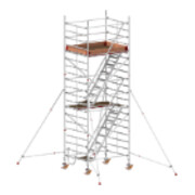 Échafaudage roulant avec escaliers intérieurs et stabilisateurs, hauteur de portée 6,40 m Hymer-5