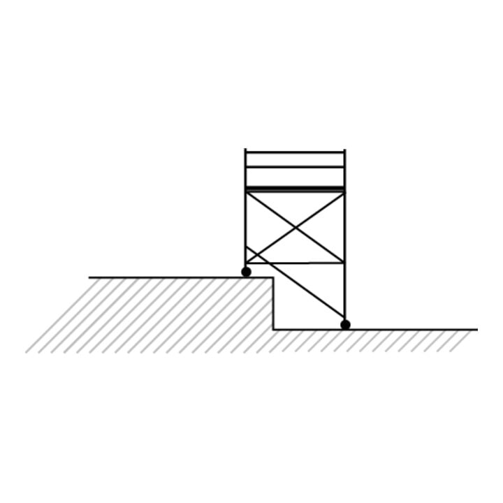 Échafaudage roulant avec escaliers intérieurs, hauteur de portée 4,40 m Hymer