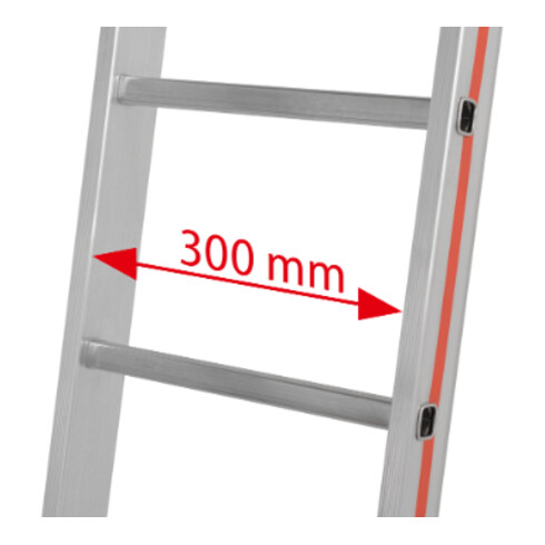 Échelle coulisse à corde, deux plans, 2x18 échelons Hymer