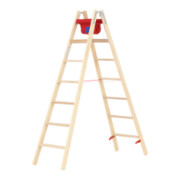 Échelle double à marches en bois, accès des deux côtés, 2x7 marches Hymer