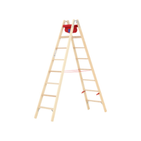 Échelle double à marches en bois, accès des deux côtés, 2x8 marches Hymer