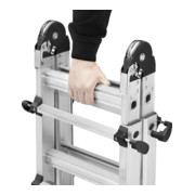Échelle multifonction aluminium Hailo M80, 4x3 échelons-4