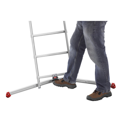 Hailo S100 ProfiLOT, échelle combinée en aluminium 3 parties, 2x6 + 1x5 barreaux