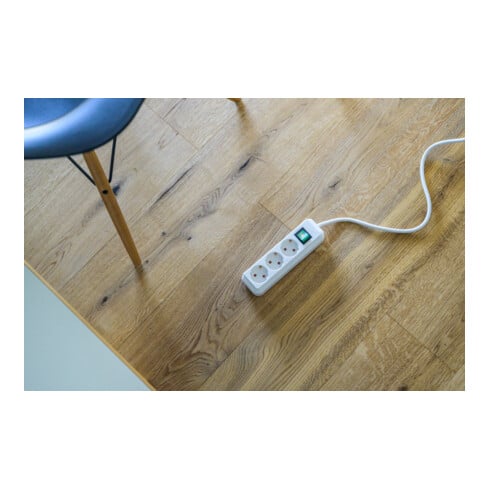 Eco-Line avec interrupteur 3 prises blanc 5 m H05VV-F 3G1,5
