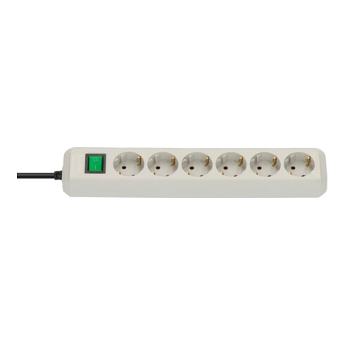 Eco-Line avec interrupteur 6 prises gris clair 1,5 m H05VV-F 3G1,5
