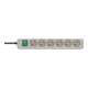 Eco-Line avec interrupteur 6 prises gris clair 1,5 m H05VV-F 3G1,5-4