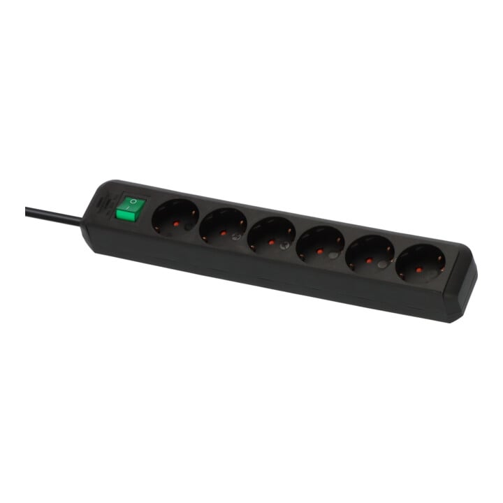 BRENNENSTUHL Multiprise 6 prises 45° noir 1159500400 câble env. 3m H05VV-F3G1,5