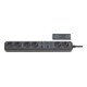 Eco-Line Funkschalt-Steckdosenleiste RC EL1 1001 6-fach anthrazit 1,5m H05VV-F 3G1,5 2 permanent, 4 schaltbare Steckdosen-1