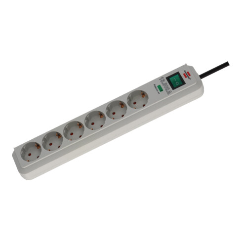 Eco-Line protection de surtension 13.500 A 6 prises gris clair 1,5 m H05VV-F 3G1,5
