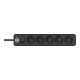 Ecolor Steckdosenleiste 5-fach schwarz 1,5m H05VV-F 3G1,5-4