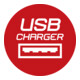 Ecolor Steckdosenleiste mit USB-Ladefunktion 4-fach rot/schwarz 1,5m-5