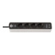 Ecolor stekkerdoos met USB-laadfunctie 4-voudig wit/zwart 1,5m-1