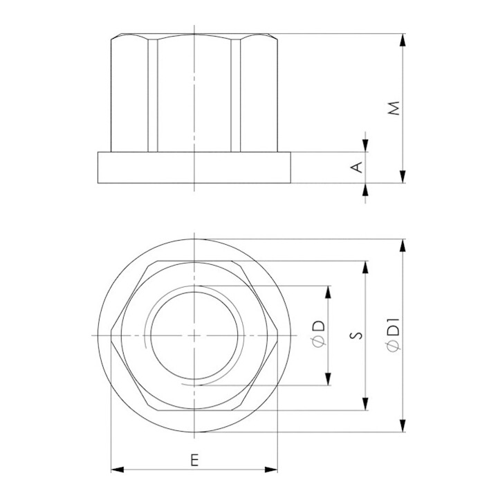 Écrou allongé AMF M12