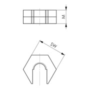 Écrou allongé AMF n° 6334 M22 Ouv 32mm-2