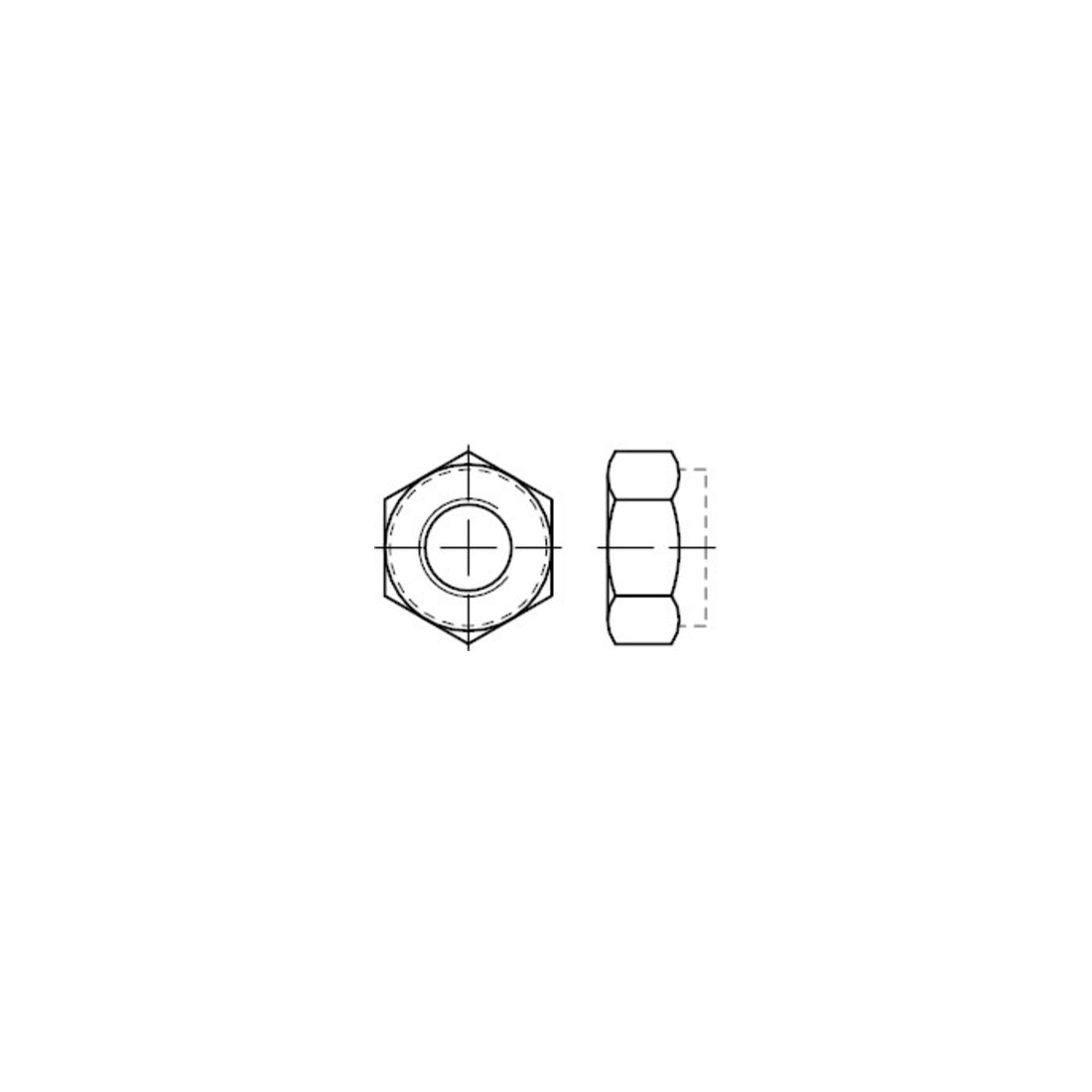 Écrou hexagonal DIN 985, pièce de serrage en polyamide, forme basse (standard), 8 galZn M42 HP