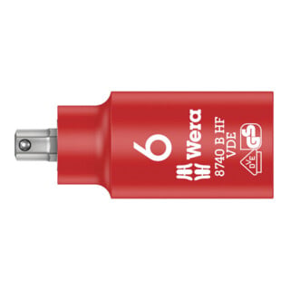 Wera Douille à embout 8740 B VDE HF Zyklop 3/8" avec fonction de maintien pour vis hexagonales internes 55 mm