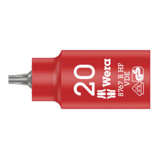 Wera Douille à embout TX Zyklop 8767 B VDE HF 3/8" avec fonction de maintien TX