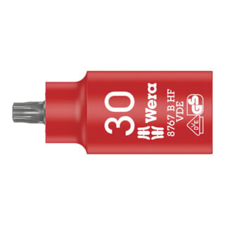 Wera Douille à embout TX Zyklop 8767 B VDE HF 3/8" avec fonction de maintien TX