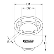 Écrous à encoche KM 3/4", embouts internes KM12 KS Tools-3
