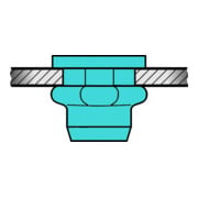 Ecrous aveugles Gesipa à tête hexagonale tête hexagonale A2 acier inoxydable M 8 x 11 x 17-3