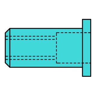 Rivet aveugle Gesipa écrou A2 acier inoxydable VA plat.