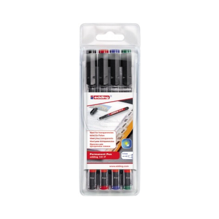edding Folienschreiber Permanent Pen 4-141-4 sortiert 4 St./Pack.