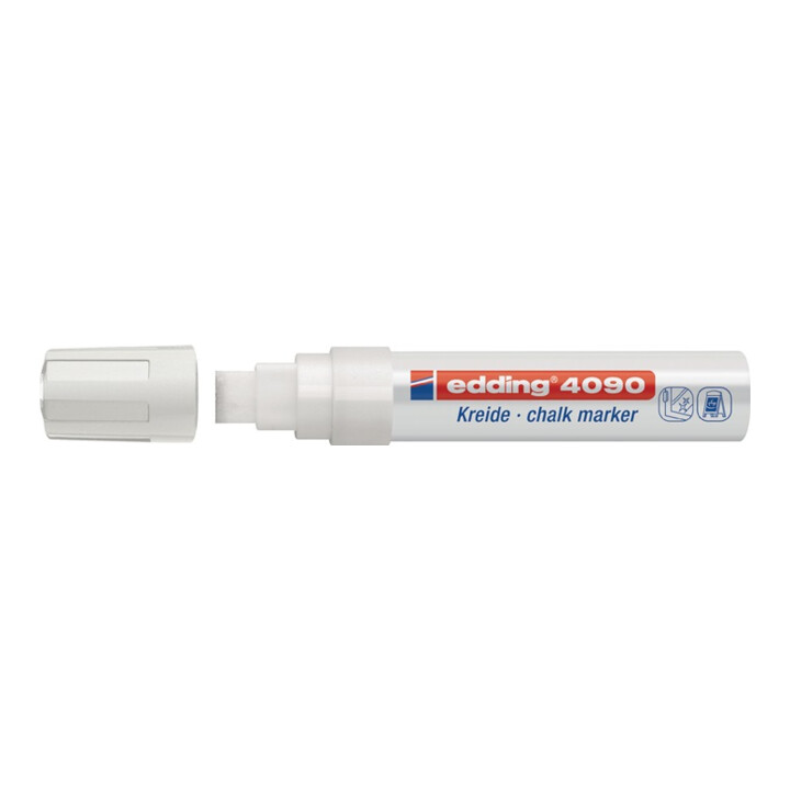 Edding Kreidemarker 4090 weiss Keilspitze Strichbreite ca. 4-15 mm