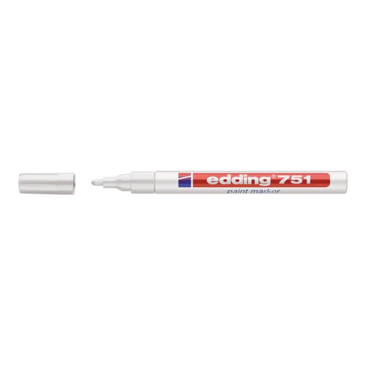 Edding lakmarkeerstift 751 witte lijn-w.1-2mm ronde punt