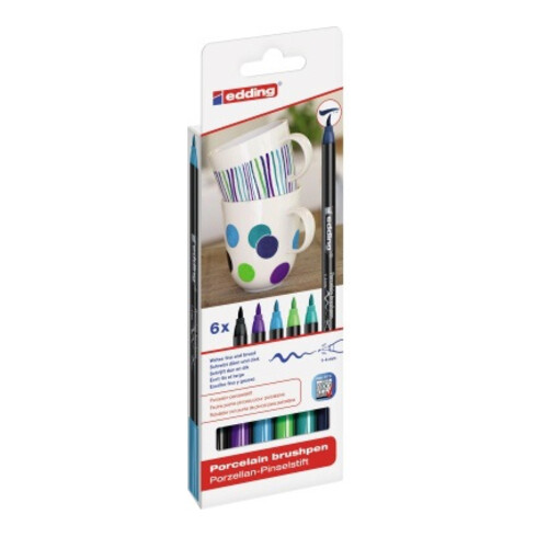 edding Pinselstift 4200 4-4200-6099 Porzellan cool colours 6 St./Pack